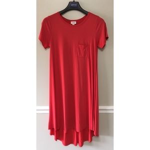 LuLaRoe Red/Pink Carly Dress, Size XS